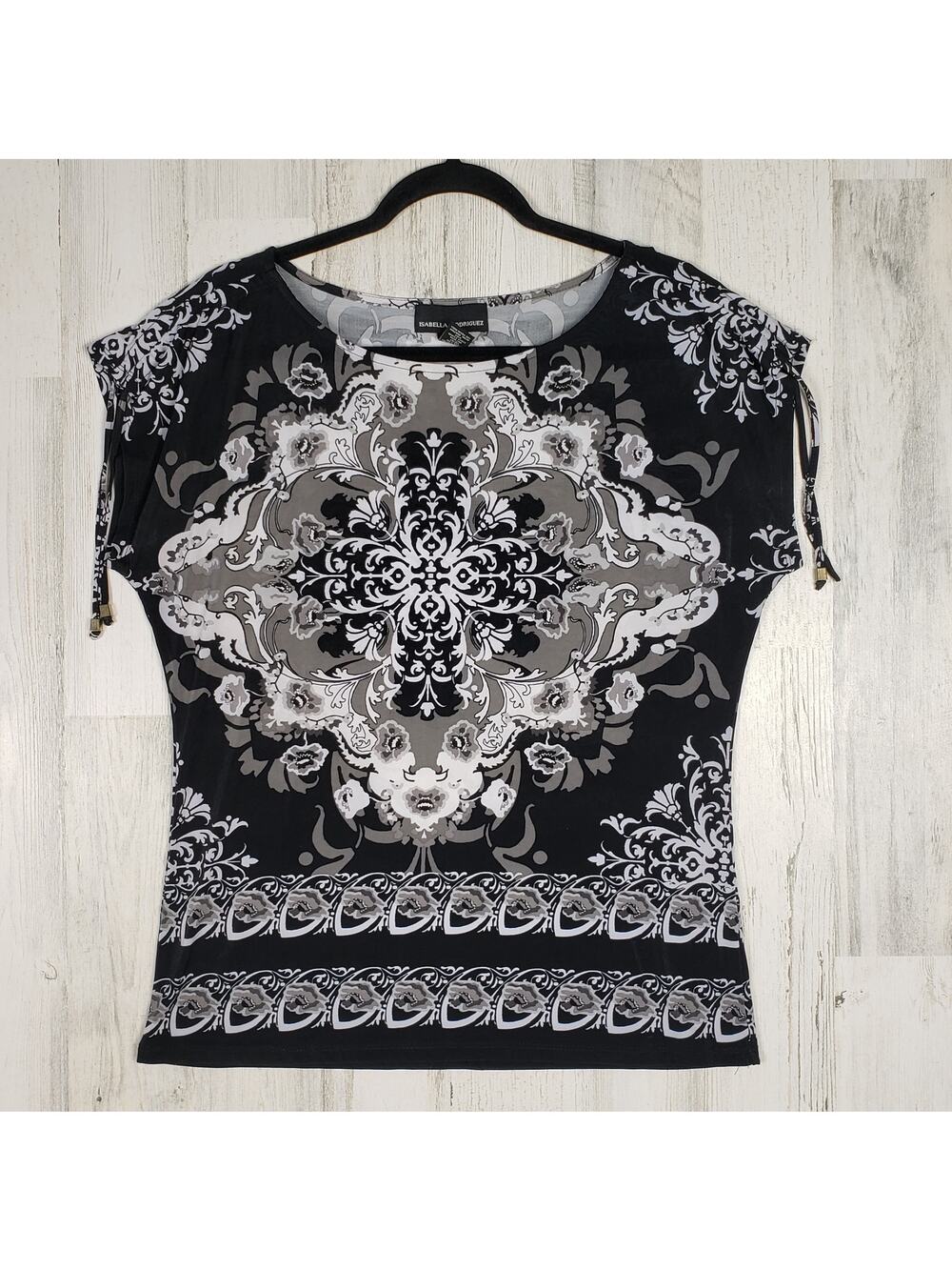 Isabella Rodriguez Adjustable Shoulder Beaded Blouse Women's Size Large